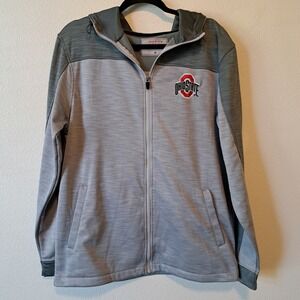 Ohio State Buckeyes Mens Full Zip Hoodie Gray Varsity Authentic Apparel Medium